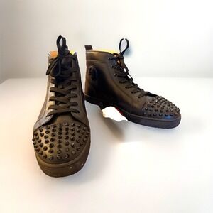 Christian Louboutin Lou Spikes Hi Sneaker Men's Size 46  US 12 Black No Box